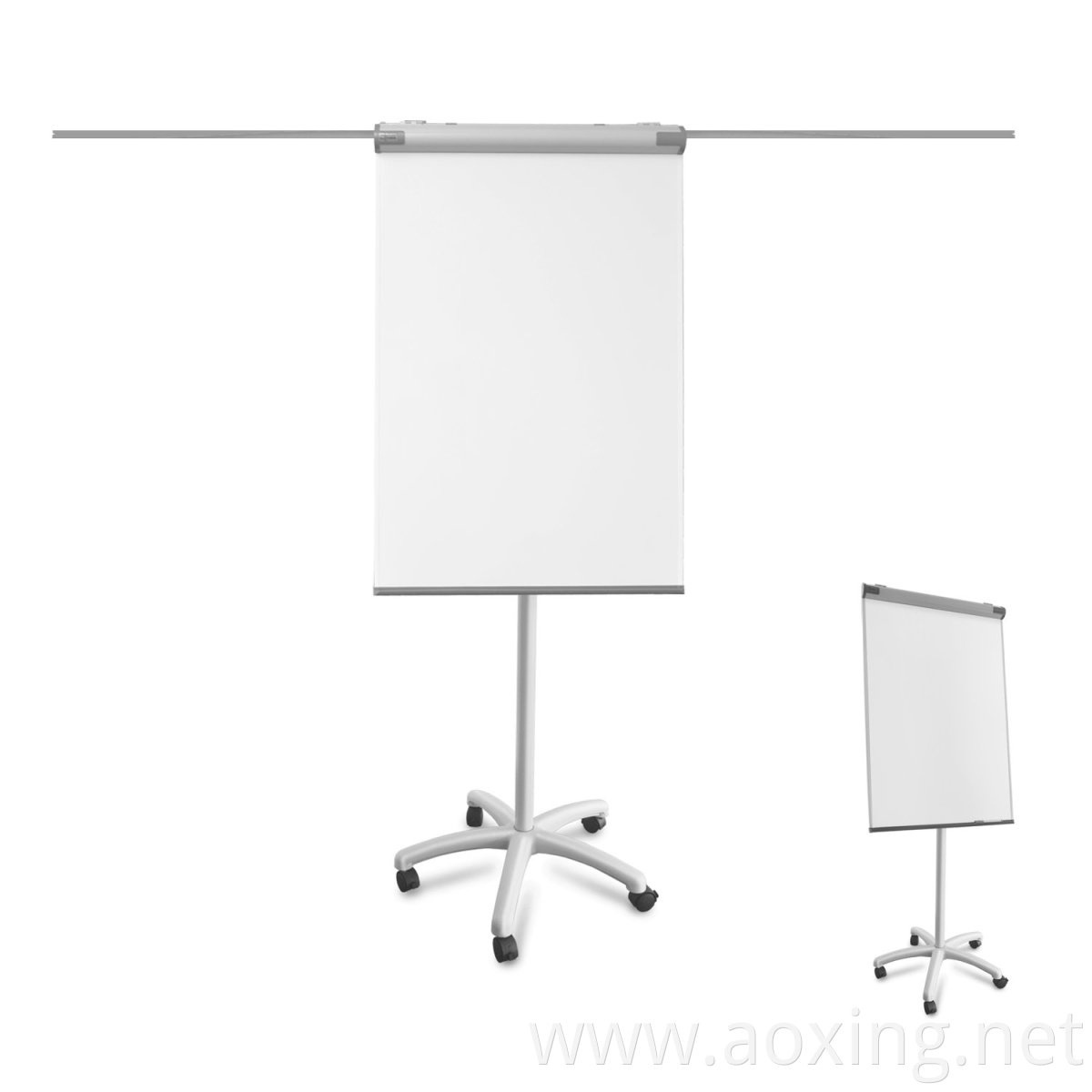 Professional Flipchart Easel for Mobile and Versatile Magnetic Drywipe whiteboard with plastic pad clamp